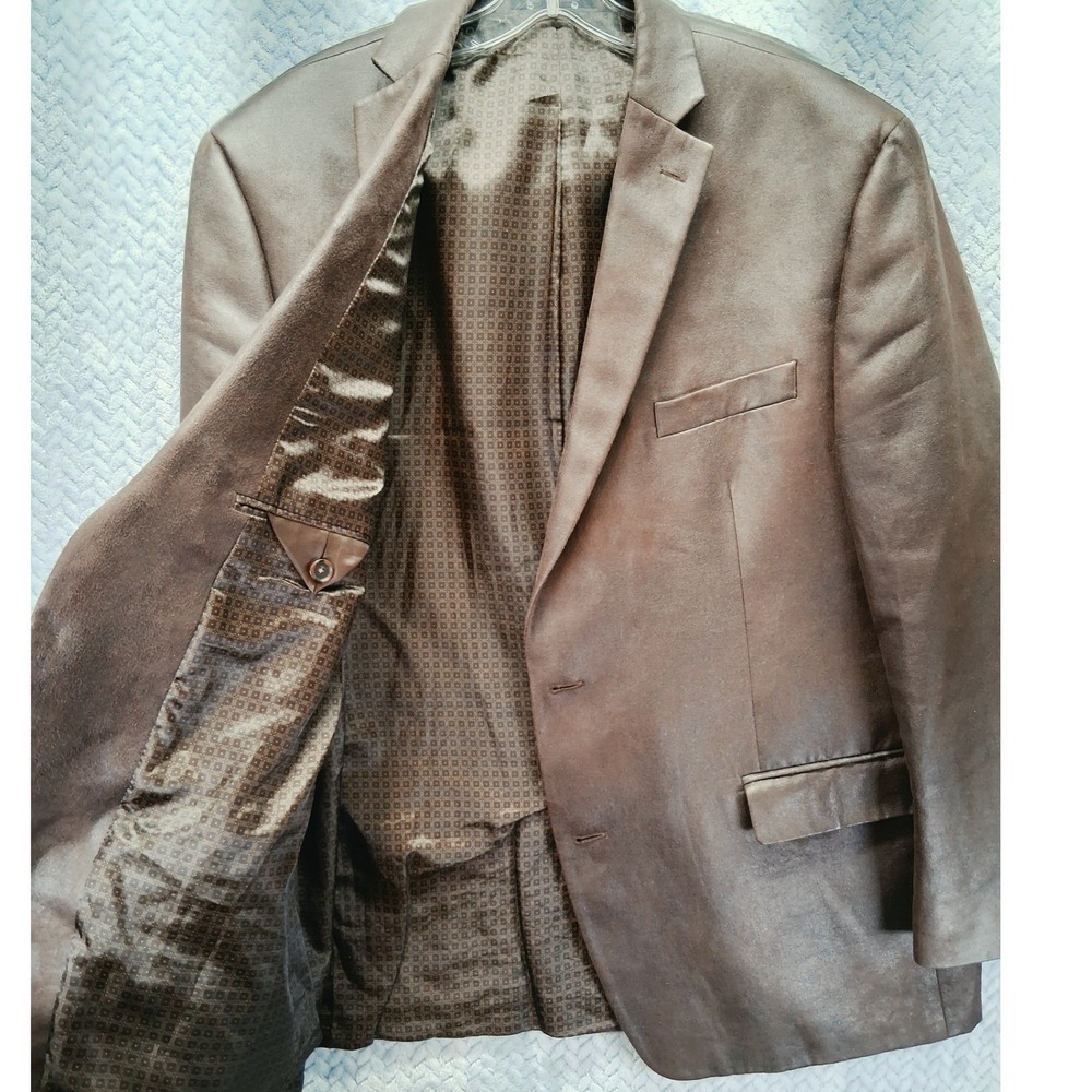 Michael Kors Mens Faux Suede Sports Jacket 46R Blazer Brown Cowboy Rancher
